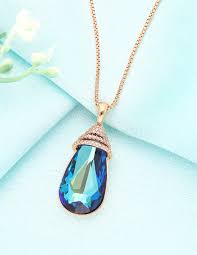 Aqua Glow Drop Necklace