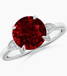 Scarlet Leaf Silver Ring